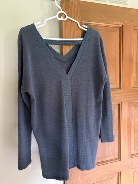 Pinkblush Charcoal V-Neck Knit Sweater